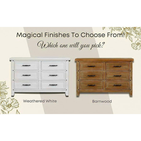 Soho Honey : Tủ Ngang 6 Ngăn Kéo - Màu Mật Ong